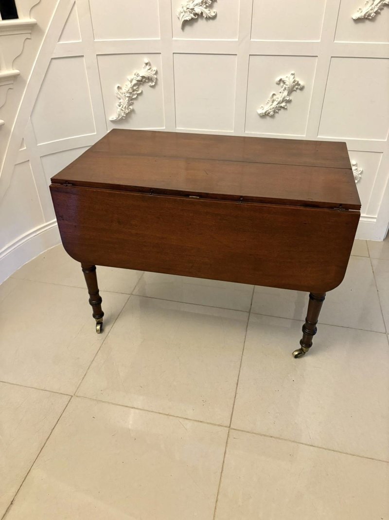 Unusual Antique 8 Seater George III Quality Mahogany Extending Pembroke Dining Table - Image 6